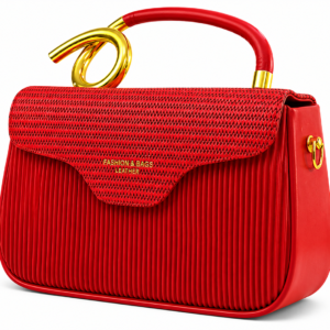 Red Pleated Handbag