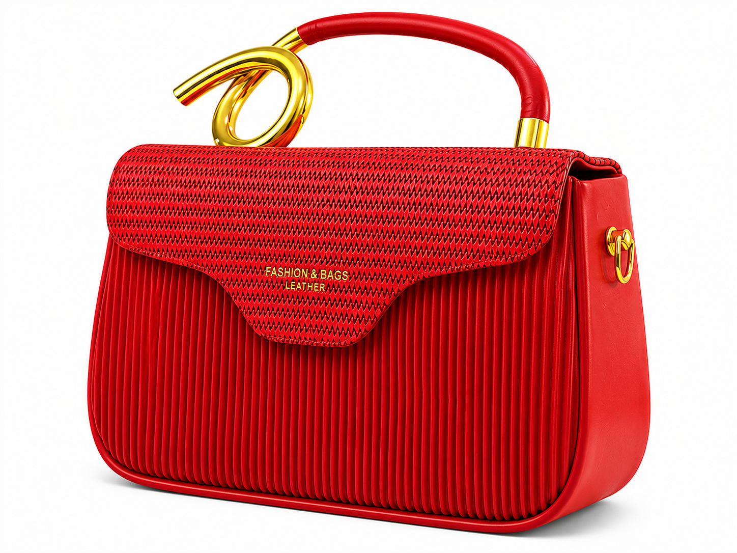 Red Pleated Handbag