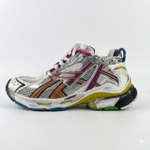 The shoes are the Balenciaga Runner Sneaker.