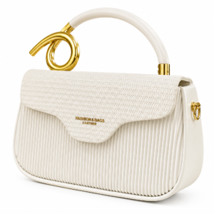 Ivory Pleated Handbag