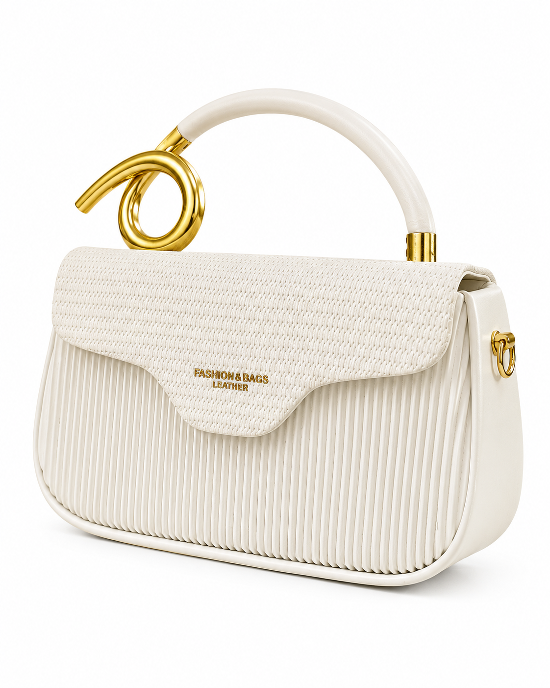 Ivory Pleated Handbag
