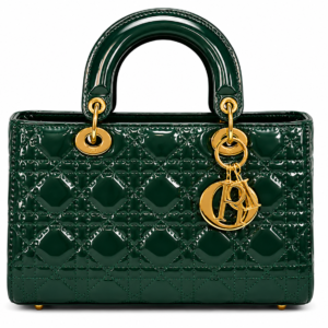 Glossy Dark Green Quilted Handbag