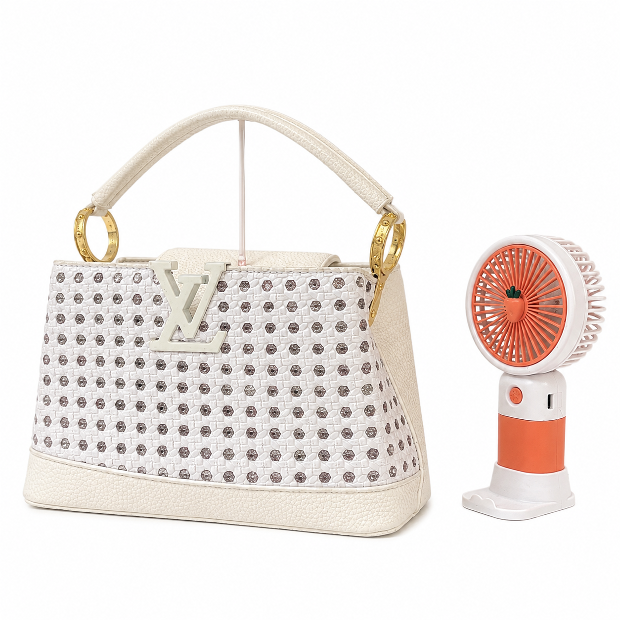 Louis Vuitton Capucines BB – Tan Perforated Leather with Crystal Embellishments - Image 2