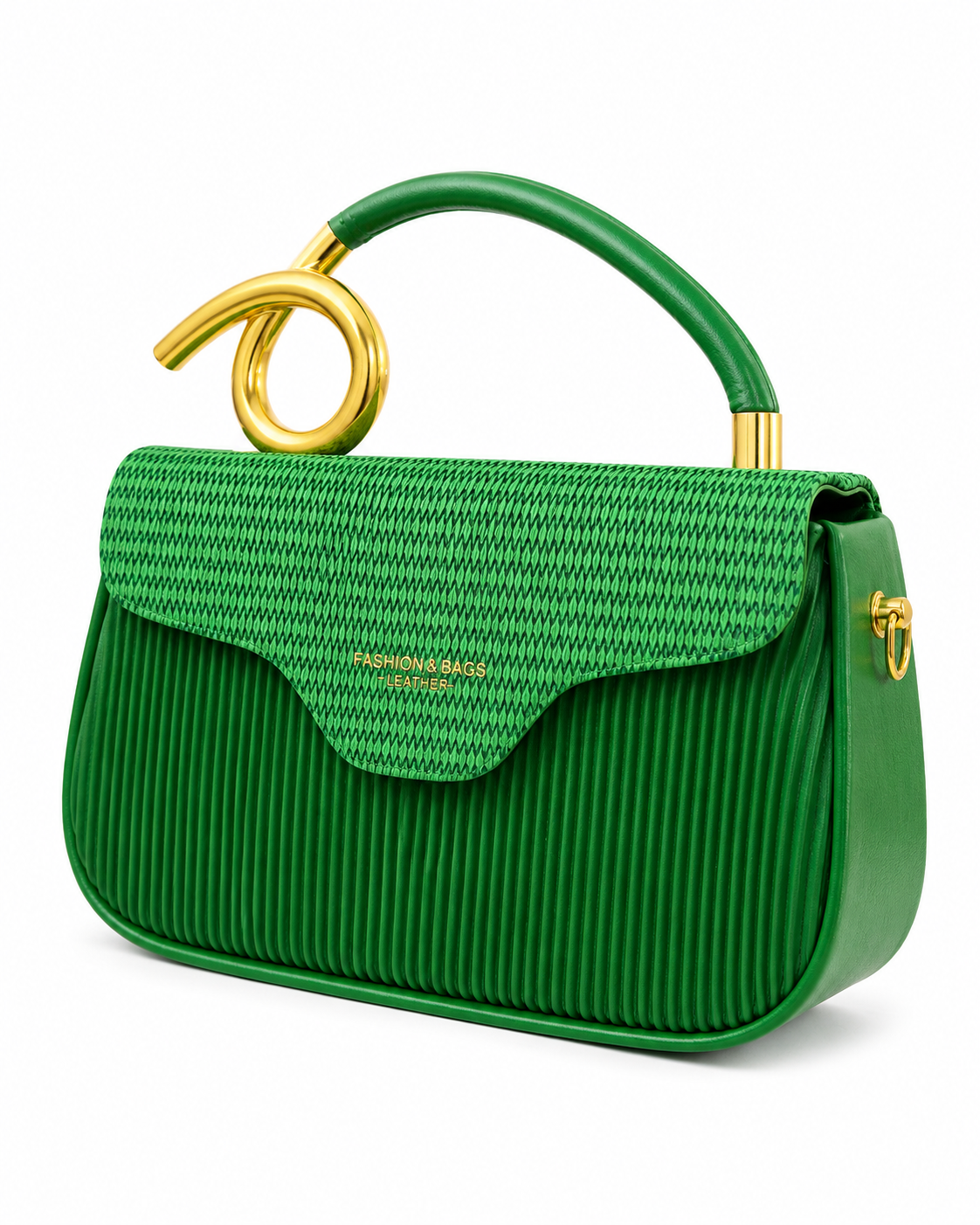 Green Pleated Handbag