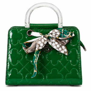 Glossy Green Quilted Handbag