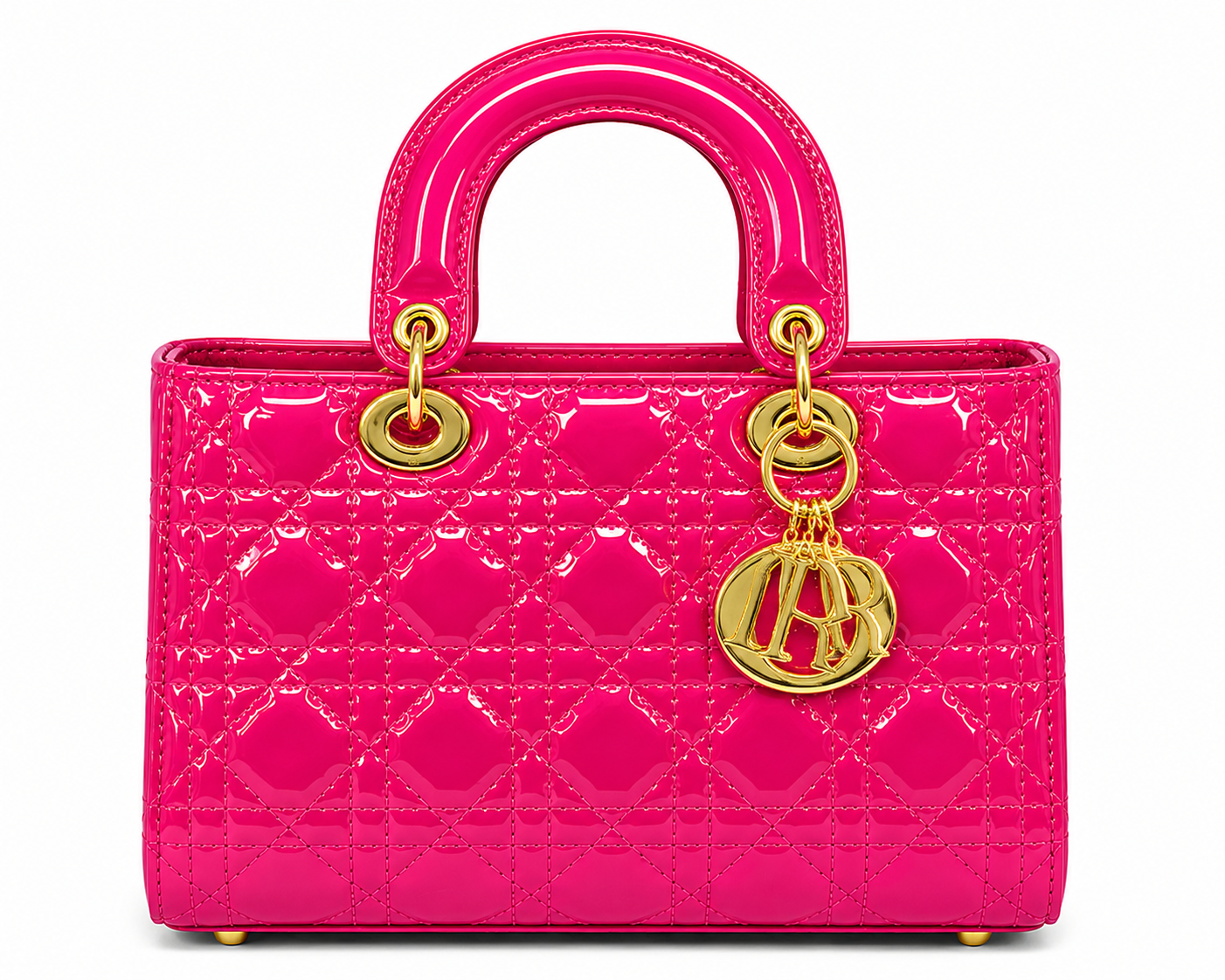 Glossy Hot Pink Quilted Lady Bag