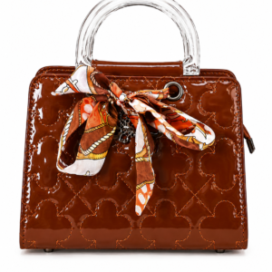 Glossy Brown Quilted Handbag