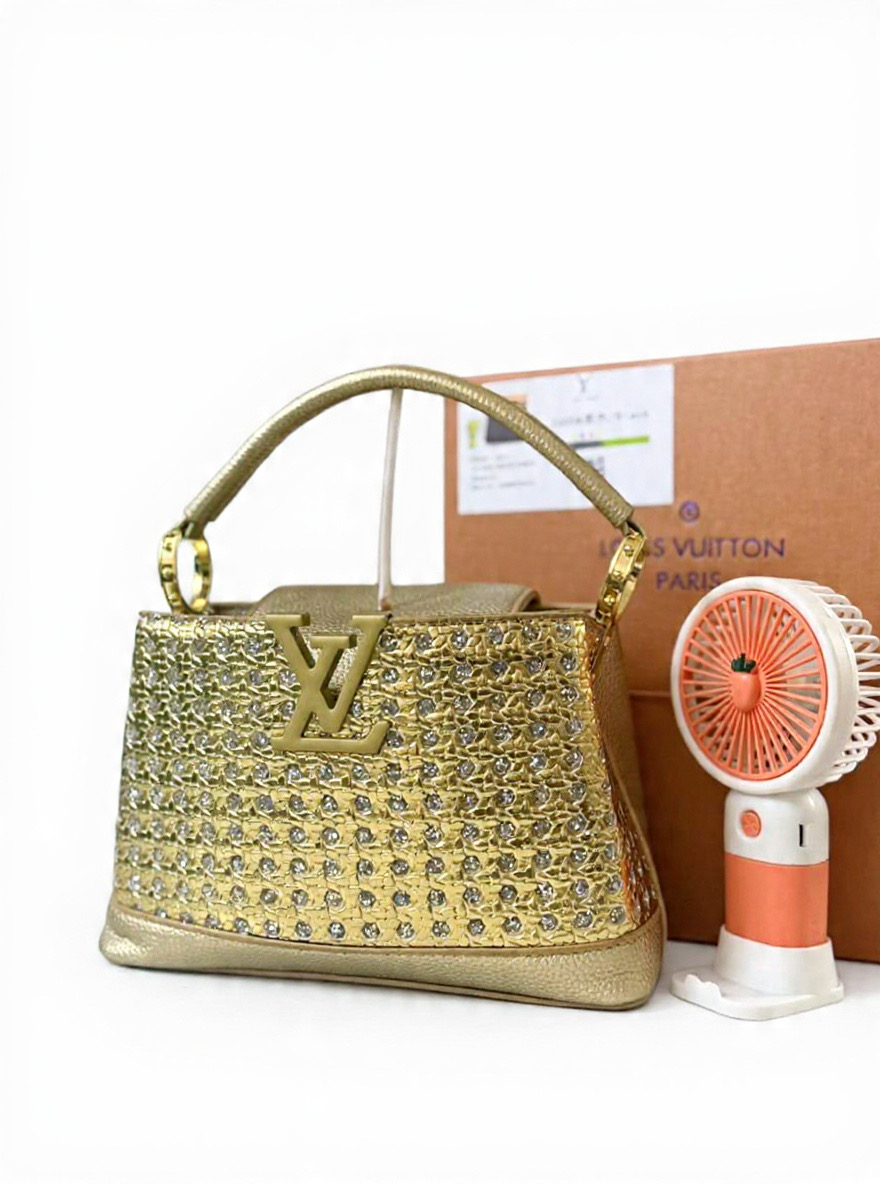 Louis Vuitton Capucines BB – Tan Perforated Leather with Crystal Embellishments - Image 4