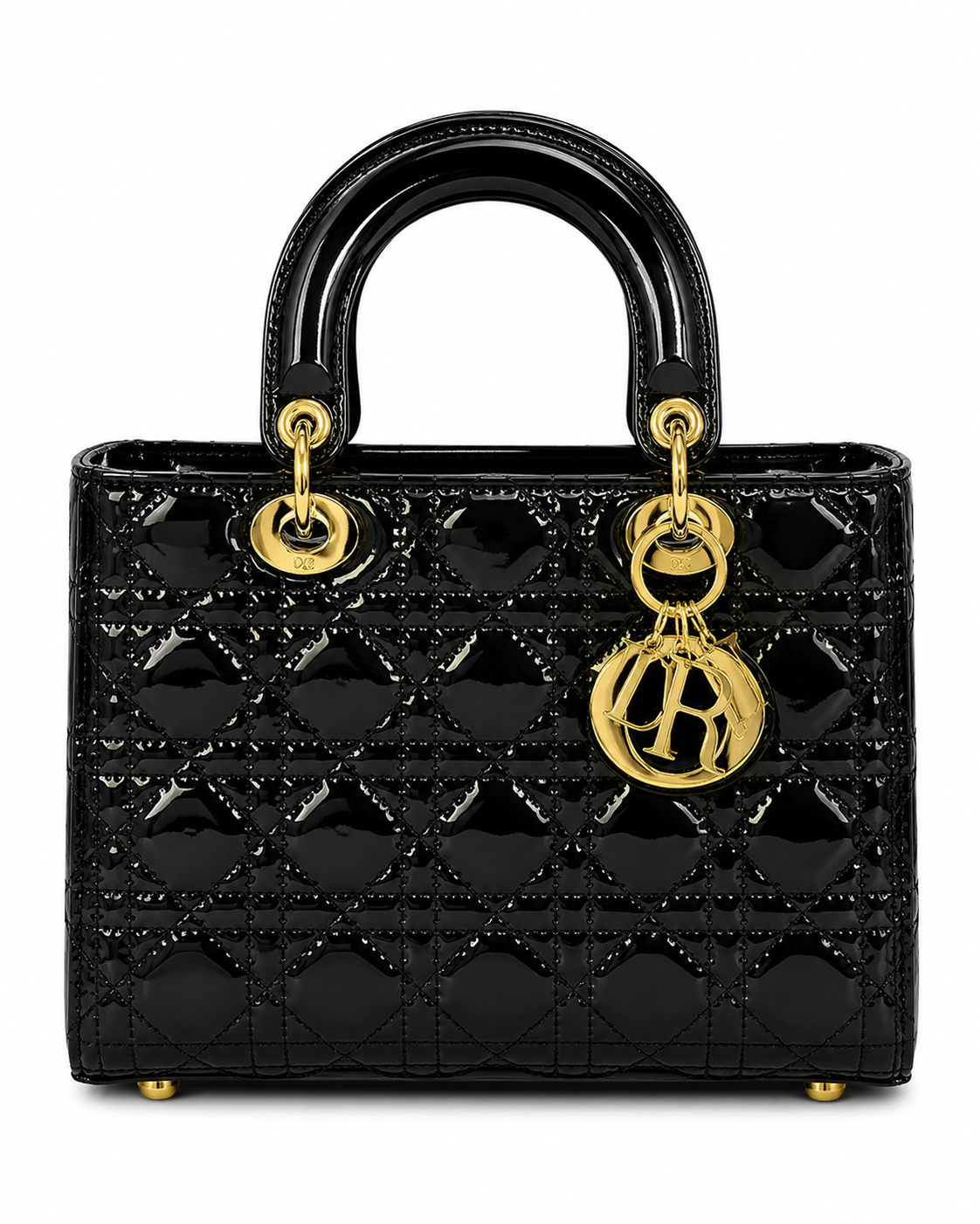 Glossy Black Quilted Lady Bag