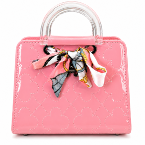 Glossy Pink Quilted Handbag